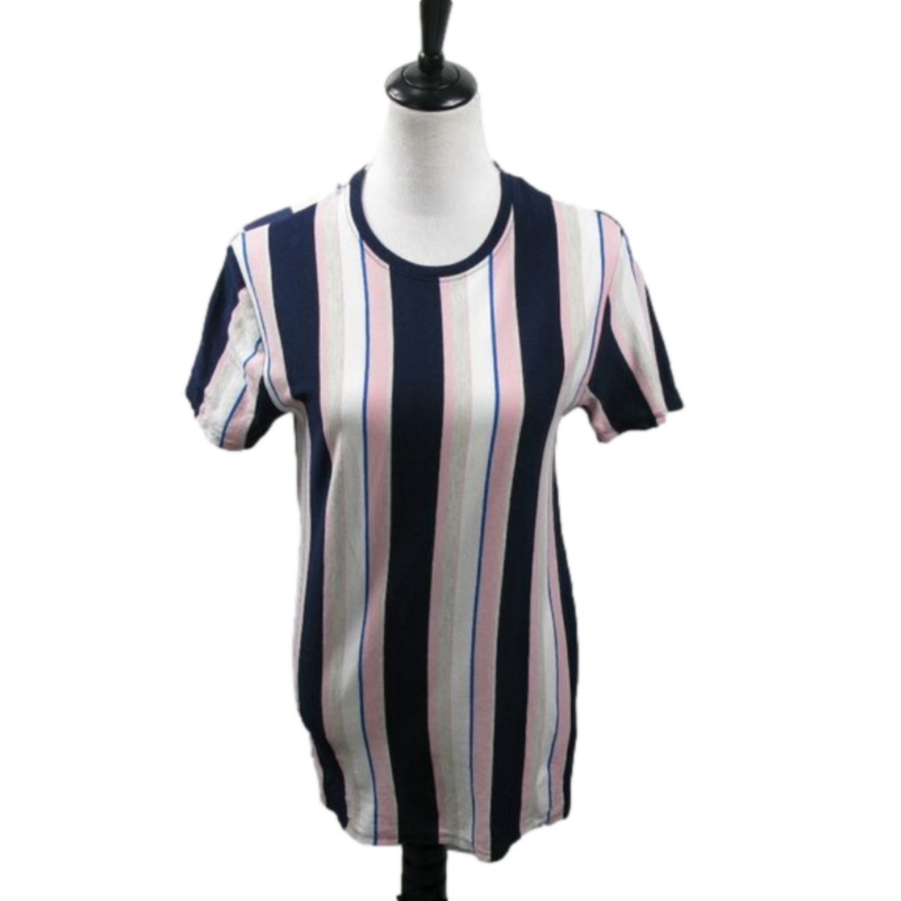 San Francisco Striped Knit Short Sleeve Top Size Small